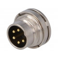 PXMBNI16RPM05ASC; Connector: M16; socket; male; soldering; PIN: 5; 6A; 250V; straight; BULGIN