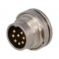 PXMBNI16RPM08ASC; Connector: M16; socket; male; soldering; PIN: 8; 5A; 60V; straight; BULGIN