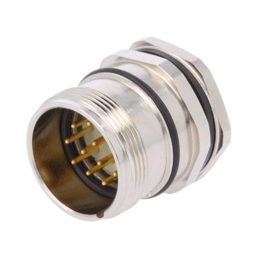 PXMBNI23FPM12ASC; Connector: M23; socket; PIN: 12; male; soldering; straight; 8A; IP67; BULGIN
