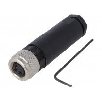 PXPPAM08FBF03AST; Connector: M8; female; PIN: 3; for cable; plug; 3A; IP67; 60V; BULGIN