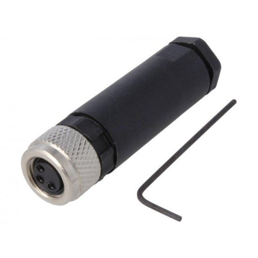 PXPPAM08FBF03AST; Connector: M8; female; PIN: 3; for cable; plug; 3A; IP67; 60V; BULGIN