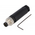 PXPPAM08FIM04AST; Connector: M8; male; PIN: 4; for cable; plug; 3A; IP67; 30V; BULGIN