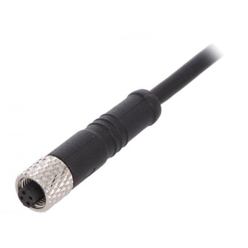 PXPPVC05FBF04ACL010PVC; Connector: M5; plug; female; cables; PIN: 4; 1A; straight; IP67; 60V; BULGIN