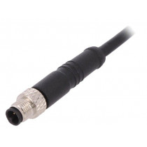 PXPPVC05FIM03ACL010PVC; Connector: M5; plug; male; cables; PIN: 3; 1A; straight; IP67; 60V; BULGIN