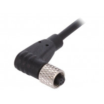 PXPPVC05RAF03ACL010PVC; Connector: M5; plug; female; cables; PIN: 3; 1A; angled; IP67; 60V; BULGIN