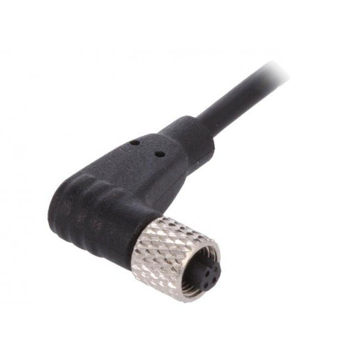 PXPPVC05RAF03ACL010PVC; Connector: M5; plug; female; cables; PIN: 3; 1A; angled; IP67; 60V; BULGIN