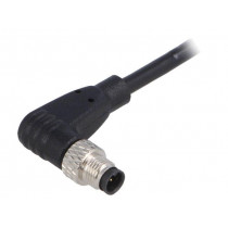 PXPPVC05RAM04ACL010PVC; Connector: M5; plug; male; cables; PIN: 4; 1A; angled; IP67; 60V; 1m; BULGIN