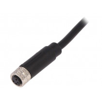 PXPPVC08FBF04ACL010PVC; Connector: M8; female; PIN: 4; straight; plug; 3A; IP67; 30V; 1m; PVC; BULGIN
