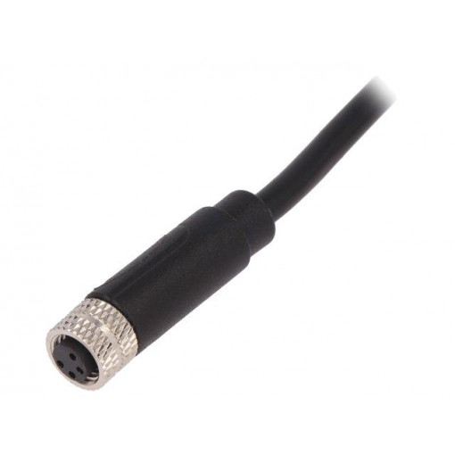 PXPPVC08FBF04ACL010PVC; Connector: M8; female; PIN: 4; straight; plug; 3A; IP67; 30V; 1m; PVC; BULGIN