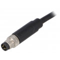 PXPPVC08FIM04ACL010PVC; Connector: M8; male; PIN: 4; straight; plug; 3A; IP67; 30V; 1m; PVC; BULGIN