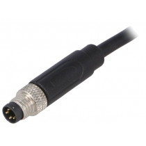 PXPPVC08FIM04ACL010PVC; Connector: M8; male; PIN: 4; straight; plug; 3A; IP67; 30V; 1m; PVC; BULGIN