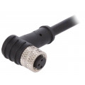 PXPPVC08RAF03ACL010PVC; Connector: M8; female; PIN: 3; angled; plug; 3A; IP67; 60V; 1m; PVC; BULGIN