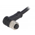 PXPPVC08RAF04ACL010PVC; Connector: M8; female; PIN: 4; angled; plug; 3A; IP67; 30V; 1m; PVC; BULGIN
