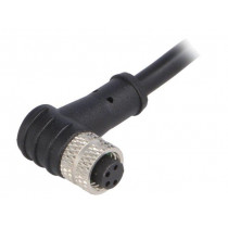 PXPPVC08RAF04ACL010PVC; Connector: M8; female; PIN: 4; angled; plug; 3A; IP67; 30V; 1m; PVC; BULGIN