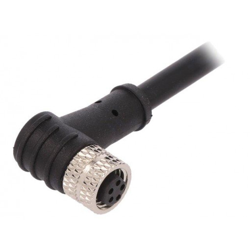 PXPPVC08RAF05BCL010PVC; Connector: M8; female; PIN: 5; angled; plug; 1.5A; IP67; 30V; 1m; PVC; BULGIN