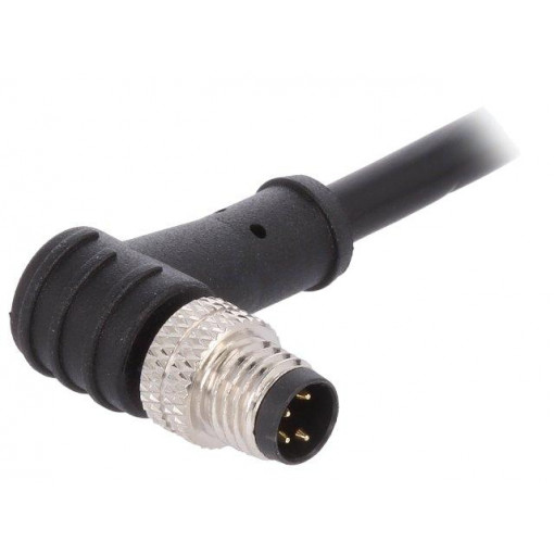 PXPPVC08RAM04ACL010PVC; Connector: M8; male; PIN: 4; angled; with strain relief,with lead; BULGIN