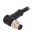 PXPPVC08RAM05BCL010PVC; Connector: M8; male; PIN: 5; angled; with strain relief,with lead; BULGIN