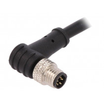 PXPPVC08RAM05BCL010PVC; Connector: M8; male; PIN: 5; angled; with strain relief,with lead; BULGIN