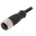 PXPPVC12FBF04DCL010PVC; Plug; M12; PIN: 4; female; D code-Ethernet; IP67; 250V; 4A; straight; BULGIN
