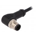 PXPPVC12RAM04DCL010PVC; Plug; M12; PIN: 4; male; D code-Ethernet; IP67; 250V; 4A; angled; 1m; BULGIN