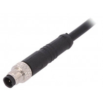 PXPTPU05FIM03ACL010PUR; Connector: M5; plug; male; cables; PIN: 3; 1A; straight; IP67; 60V; BULGIN