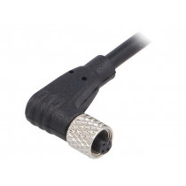 PXPTPU05RAF03ACL010PUR; Connector: M5; plug; female; cables; PIN: 3; 1A; angled; IP67; 60V; BULGIN