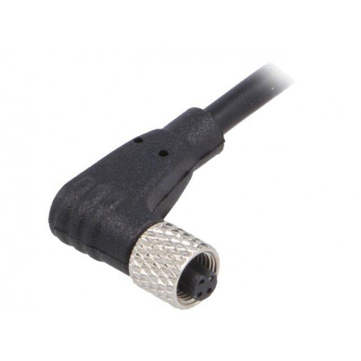 PXPTPU05RAF03ACL010PUR; Connector: M5; plug; female; cables; PIN: 3; 1A; angled; IP67; 60V; BULGIN