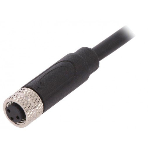 PXPTPU08FBF03ACL010PUR; Connector: M8; female; PIN: 3; straight; plug; 3A; IP67; 60V; 1m; TPU; BULGIN