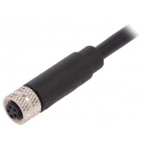 PXPTPU08FBF05BCL010PUR; Connector: M8; female; PIN: 5; straight; plug; 1.5A; IP67; 30V; 1m; TPU; BULGIN