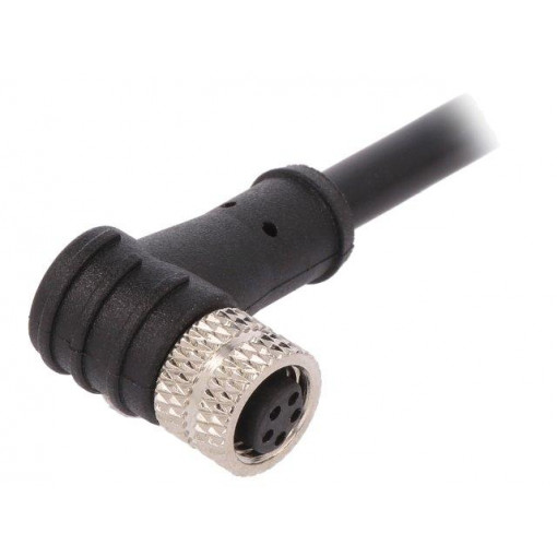 PXPTPU08RAF05BCL010PUR; Connector: M8; female; PIN: 5; angled; plug; 1.5A; IP67; 30V; 1m; TPU; BULGIN