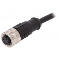 PXPTPU12FBF04DCL010PUR; Plug; M12; PIN: 4; female; D code-Ethernet; IP67; 250V; 4A; straight; BULGIN