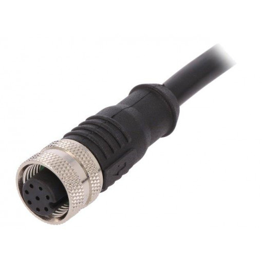 PXPTPU12FBF08ACL010PUR; Plug; M12; PIN: 8; female; A code-DeviceNet / CANopen; IP67; 30V; 2A; BULGIN