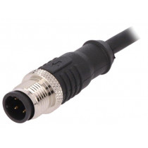PXPTPU12FIM04DCL010PUR; Plug; M12; PIN: 4; male; D code-Ethernet; IP67; 250V; 4A; straight; BULGIN