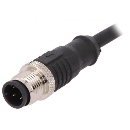 PXPTPU12FIM04DCL010PUR; Plug; M12; PIN: 4; male; D code-Ethernet; IP67; 250V; 4A; straight; BULGIN