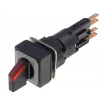 Q18LWK1R-RT; Switch: rotary; Stabl.pos: 2; 16mm; red; filament lamp; 24VDC; Pos: 2; EATON ELECTRIC