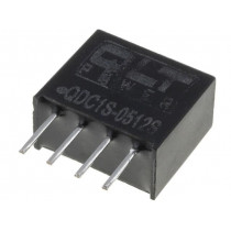 QDC1S-0512S; Converter: DC/DC; 1W; Uin: 4.5÷5.5V; 12VDC; SIL4; 7x11.7x10mm; 75Vpp; QLT POWER QDC1S-0512S; Converter: DC/DC; 1W; Uin: 4.5÷5.5V; 12VDC; SIL4; 7x11.7x10mm; 75Vpp; QLT POWER