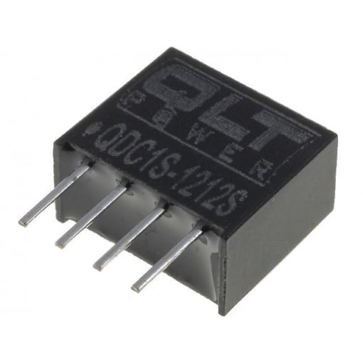 QDC1S-1212S; Converter: DC/DC; 1W; Uin: 10.8÷13.2V; 12VDC; SIL4; 7x11.7x10mm; QLT POWER QDC1S-1212S; Converter: DC/DC; 1W; Uin: 10.8÷13.2V; 12VDC; SIL4; 7x11.7x10mm; QLT POWER