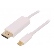 50412; Adapter; DisplayPort 1.2,HDCP,USB 3.0; 1m; Colour: white; QOLTEC