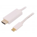 50414; Adapter; USB 3.1; HDMI plug,USB C plug; 1m; Colour: white; QOLTEC