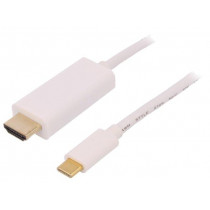 50415; Adapter; USB 3.1; HDMI plug,USB C plug; 2m; Colour: white; QOLTEC