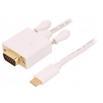 50418; Adapter; USB 3.1; D-Sub 15pin HD plug,USB C plug; 1m; QOLTEC