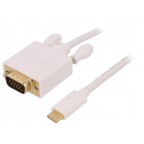 50419; Adapter; USB 3.1; D-Sub 15pin HD plug,USB C plug; 2m; QOLTEC