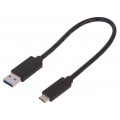 50420; Cable; USB 3.0; USB A plug,USB C plug; 0.25m; QOLTEC