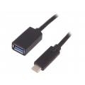 50421; Cable; USB 3.0; USB A socket,USB C plug; 0.25m; QOLTEC