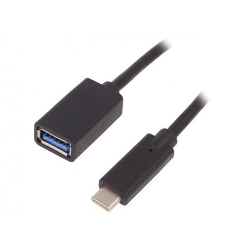 50421; Cable; USB 3.0; USB A socket,USB C plug; 0.25m; QOLTEC