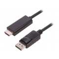 50435; Cable; DisplayPort 1.2; DisplayPort plug,HDMI plug; 1m; black; QOLTEC