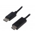 50436; Cable; DisplayPort 1.2; DisplayPort plug,HDMI plug; 2m; black; QOLTEC