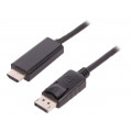 50437; Cable; DisplayPort 1.2; DisplayPort plug,HDMI plug; 3m; black; QOLTEC
