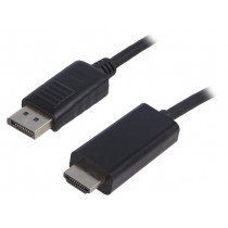 50440; Cable; DisplayPort 1.1; DisplayPort plug,HDMI plug; 1m; black; QOLTEC