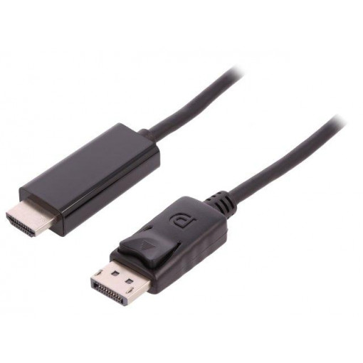 50442; Cable; DisplayPort 1.1; DisplayPort plug,HDMI plug; 3m; black; QOLTEC